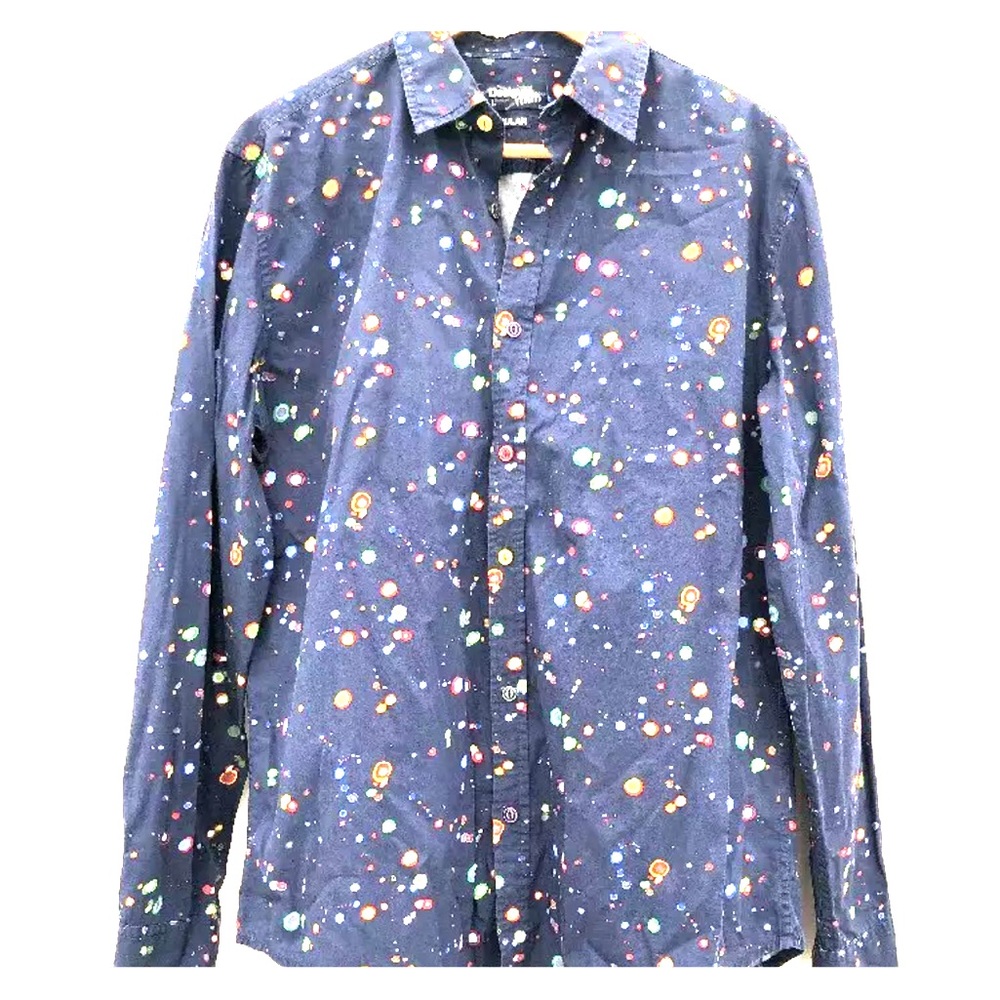Desigual mens vibrant splatter polka dot shirt L